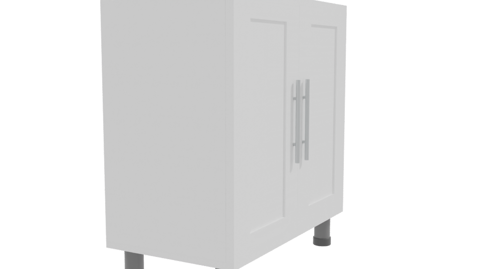 Minimalist White Cabinet Model - Professional 3D Model Render 9
