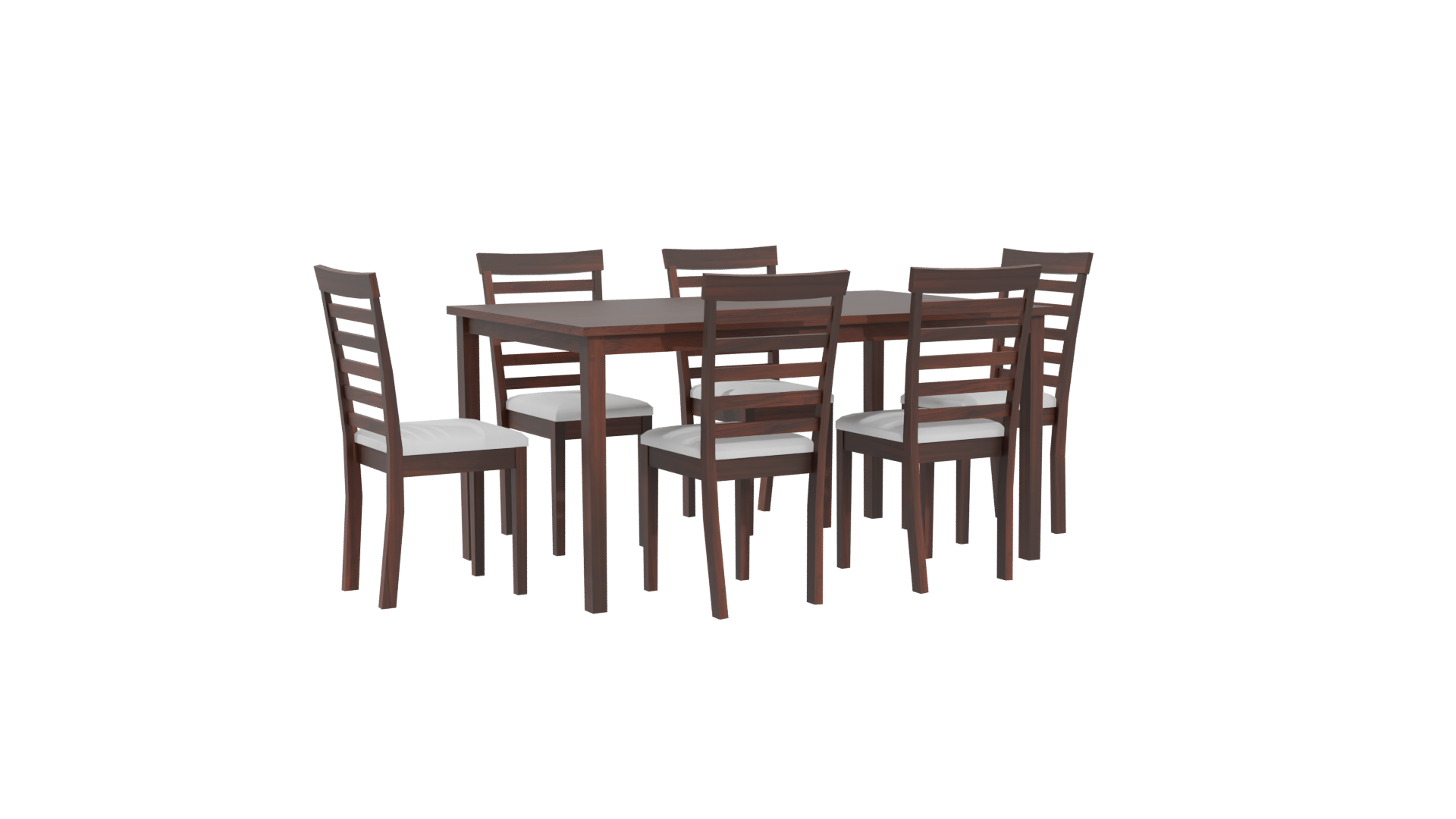 Stylish Wooden Dining Table Set with Chairs 3D Model - Professional 3D Model Render 4