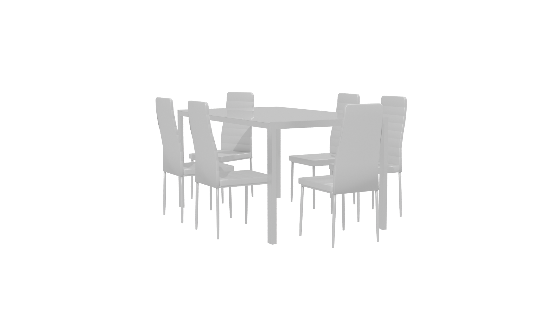 Modern Dining Table and Chairs - Professional 3D Model Render 13