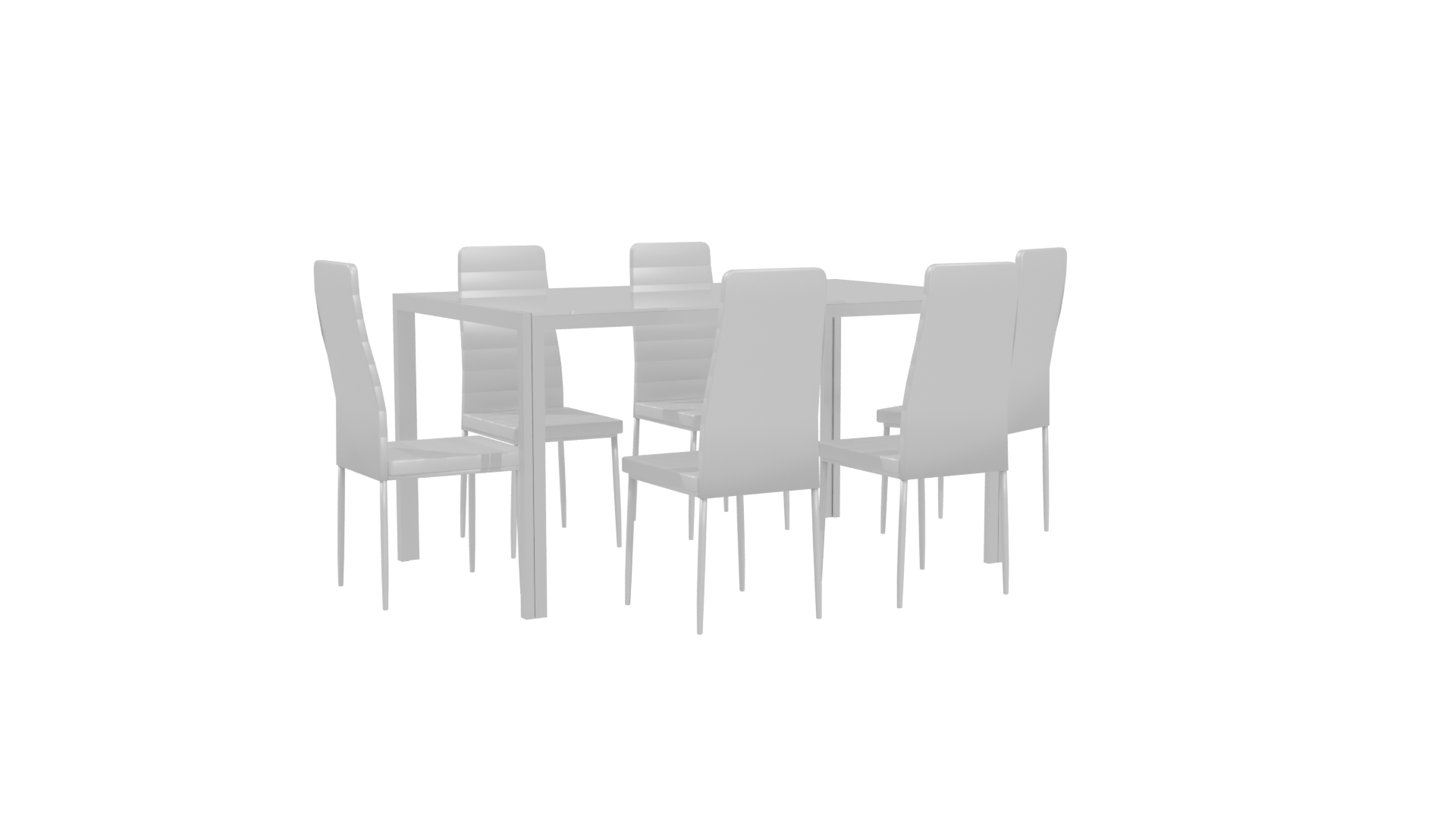 Modern Dining Table and Chairs - Professional 3D Model Render 4