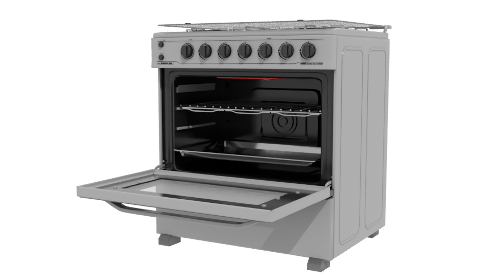 Sleek Gas Range Oven 3D Model - Professional 3D Model Render 12