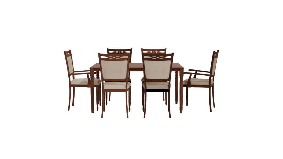 Elegant Wooden Dining Set 3D - Professional 3D Model Render 11
