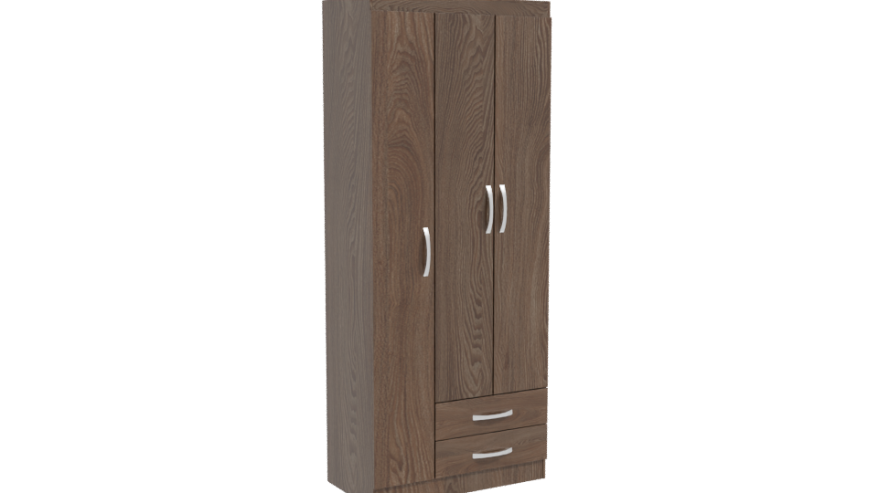 Stylish Wooden Wardrobe Model - Professional 3D Model Render 10