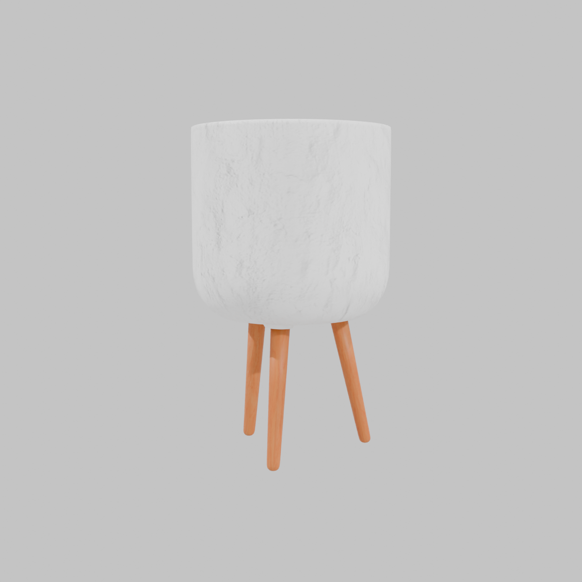 Macetero de fibra con patas 37x61 cm blanco.