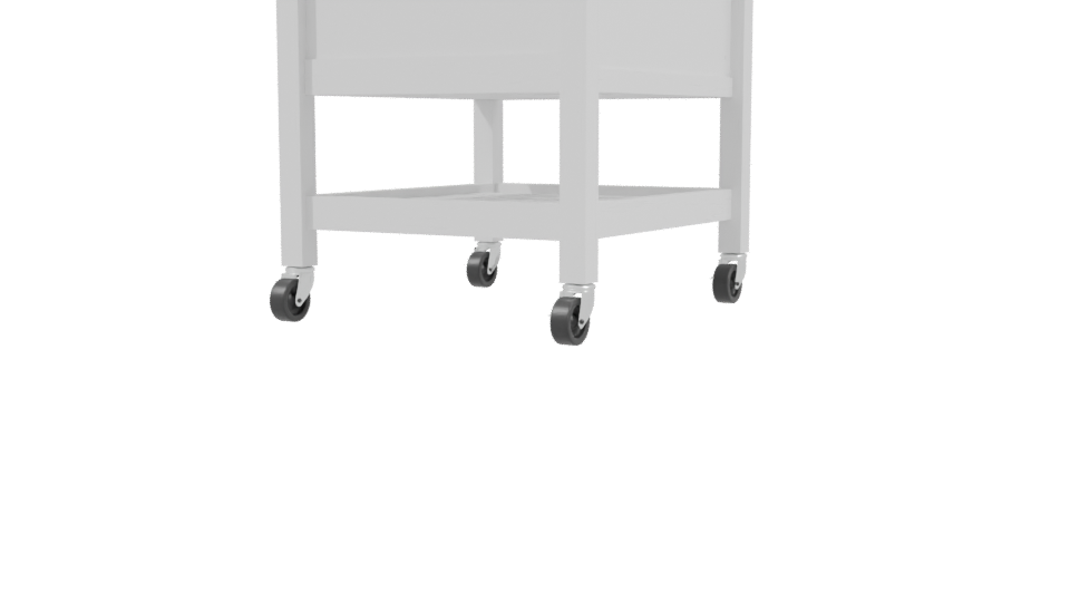 Minimalist Kitchen Cart with Storage - Professional 3D Model Render 3