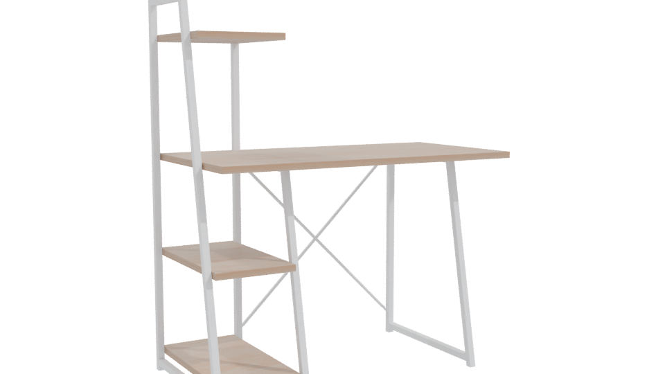 Minimalist Wood and Metal Office Desk 3D Model - Professional 3D Model Render 10