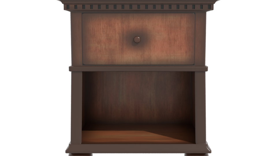 Vintage Wooden Nightstand Model - Professional 3D Model Render 11
