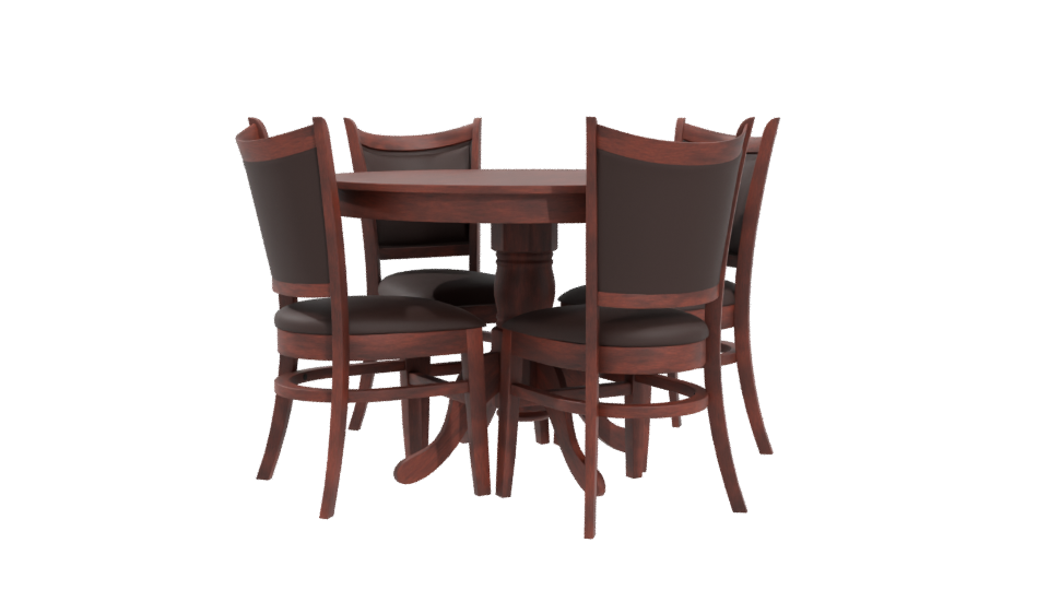 Stylish Wooden Dining Set 3D - Professional 3D Model Render 4