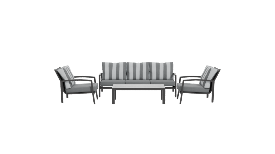 Contemporary Outdoor Seating Set 3D Model - Professional 3D Model Render 11