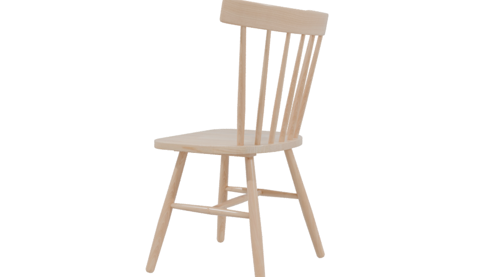 Minimalist Wooden Dining Chair 3D - Professional 3D Model Render 3