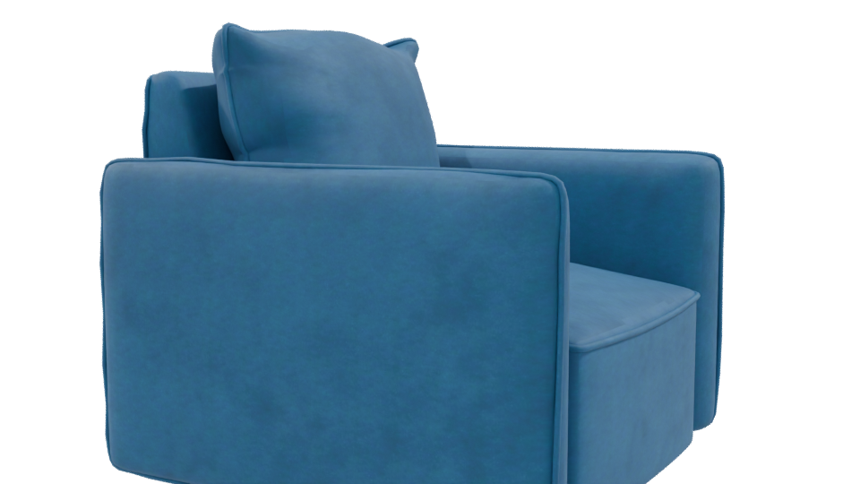 Stylish Modern Fabric Armchair 3D Model - Professional 3D Model Render 9