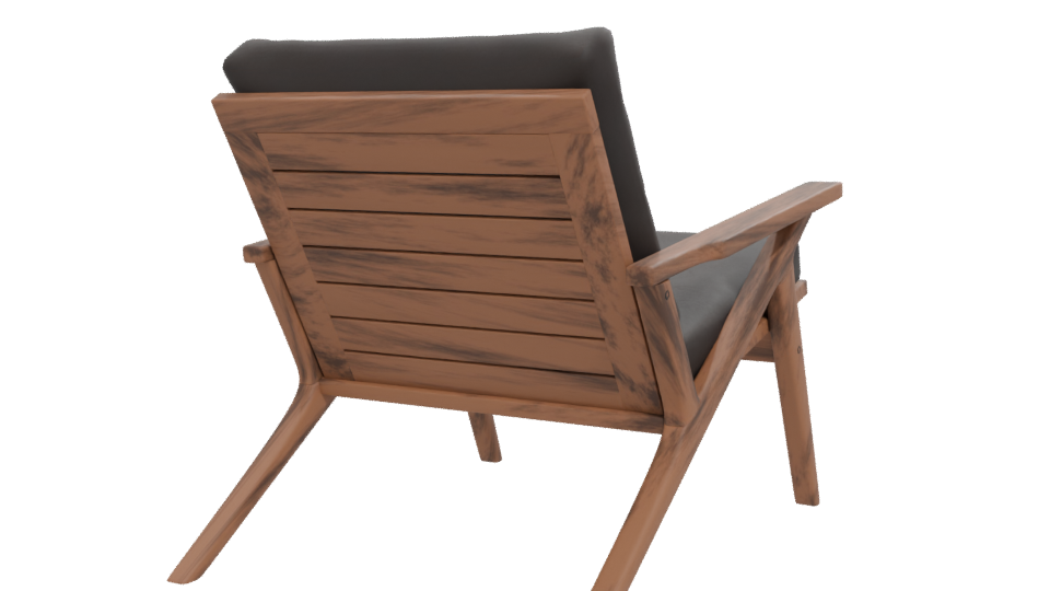 Stylish Wooden Lounge Chair 3D - Professional 3D Model Render 12