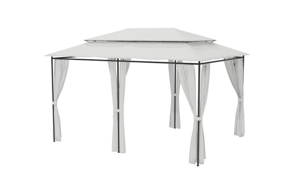 Toldo Perola with Curtains 3D - Professional 3D Model Render 6