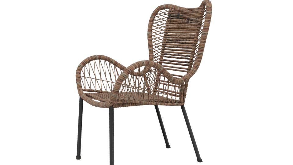 Stylish Rattan Lounge Chair 3D - Professional 3D Model Render 13