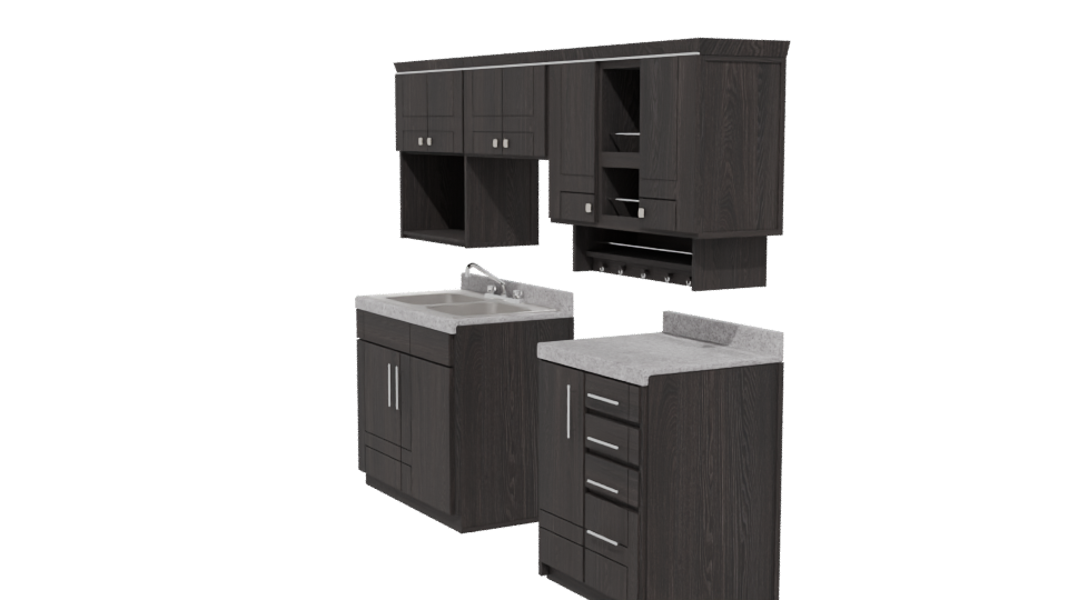 Cocina Integral Asturias Chocolate 3D - Professional 3D Model Render 13