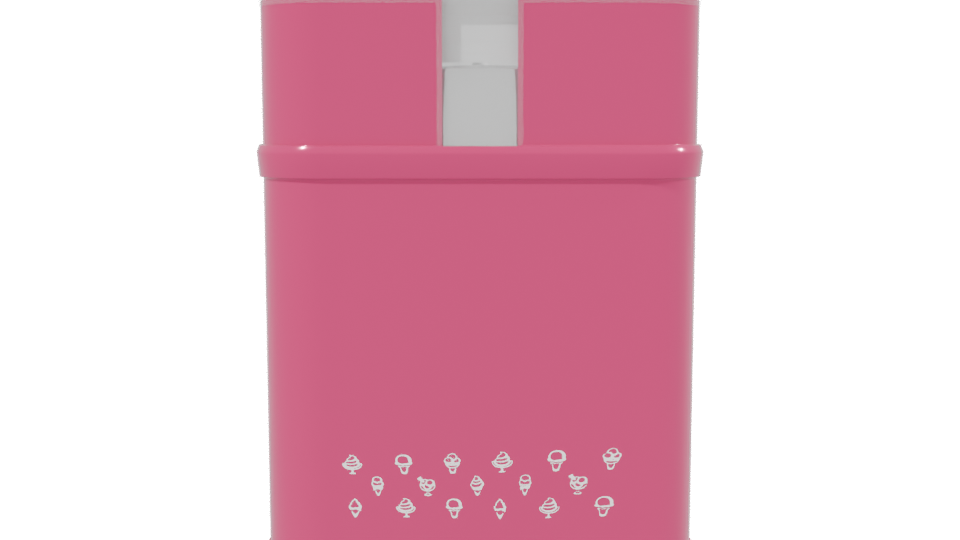 Stylish Pink Mini Fridge 3D - Professional 3D Model Render 2