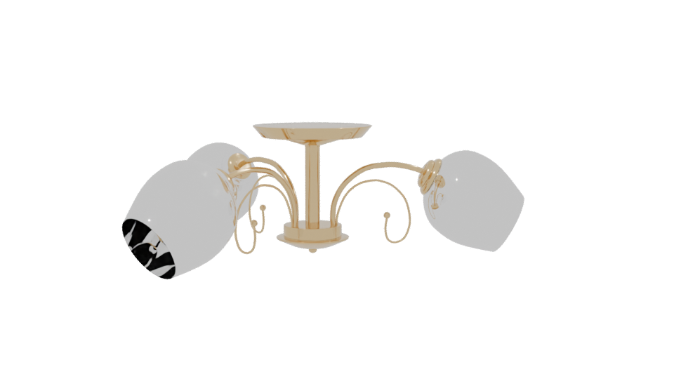 Valencia Three-Light Ceiling Lamp 3D - Professional 3D Model Render 2