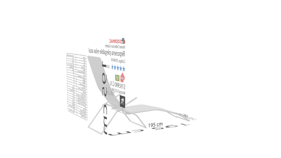 Adjustable Outdoor Recliner Model - Professional 3D Model Render 7