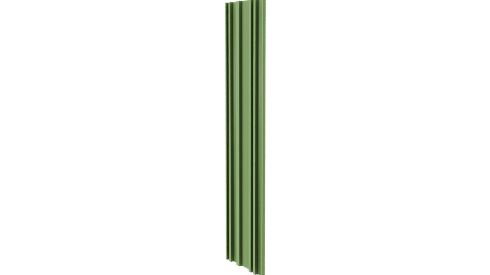 Stylized Green Vertical Panel 3D - Professional 3D Model Render 7