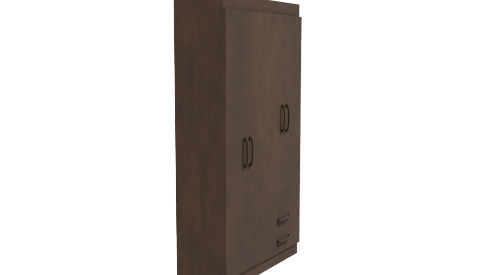 Stylish Wooden Wardrobe Model - Professional 3D Model Render 9