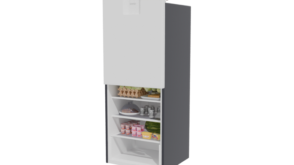 Sleek Black Refrigerator Model - Professional 3D Model Render 12