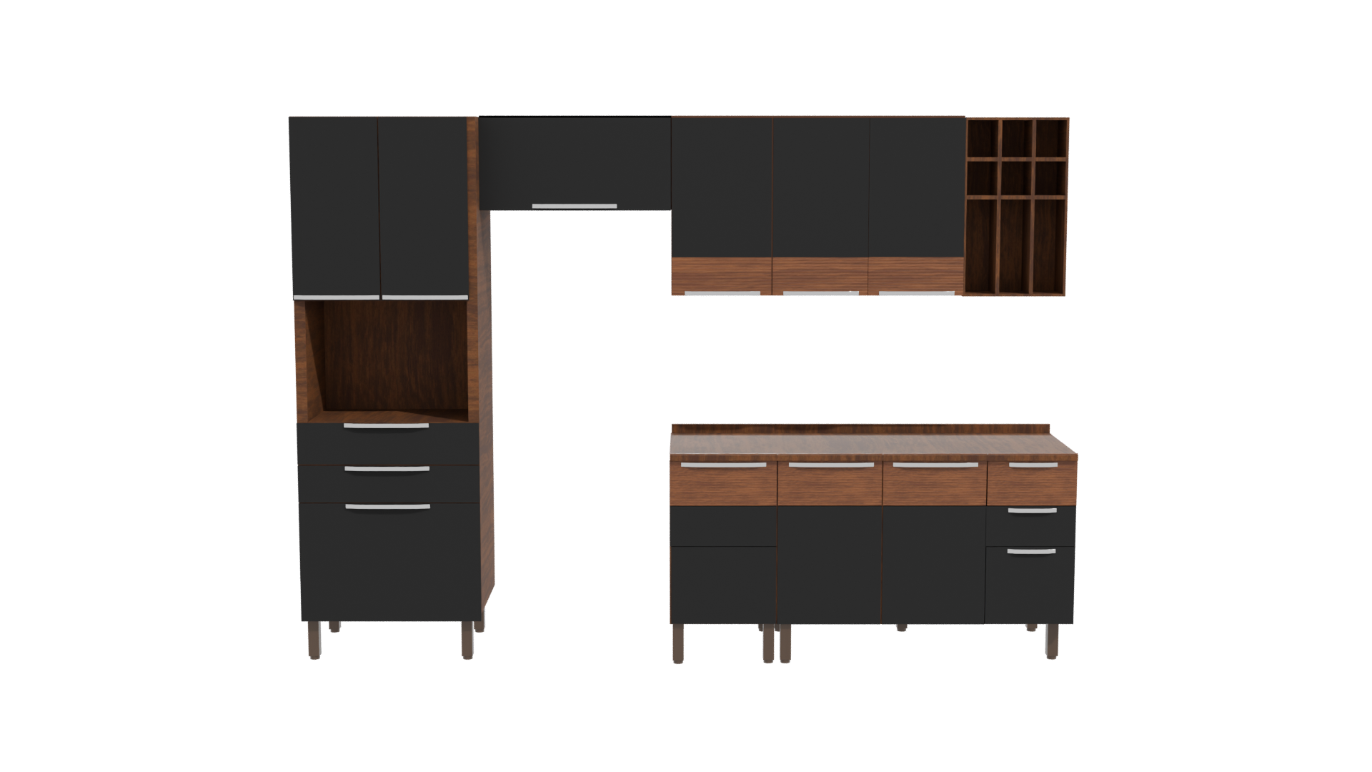 Stylish Kitchen Cabinet Set 3D - Professional 3D Model Render 11