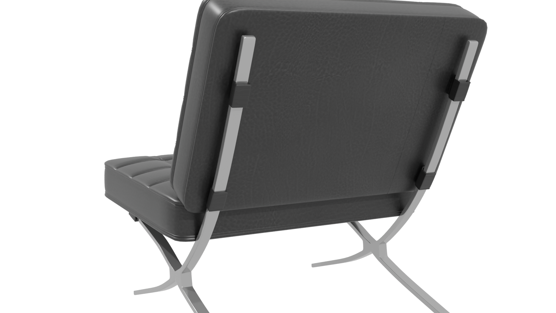 Stylish Black Minimalist Lounge Chair 3D Model - Professional 3D Model Render 4