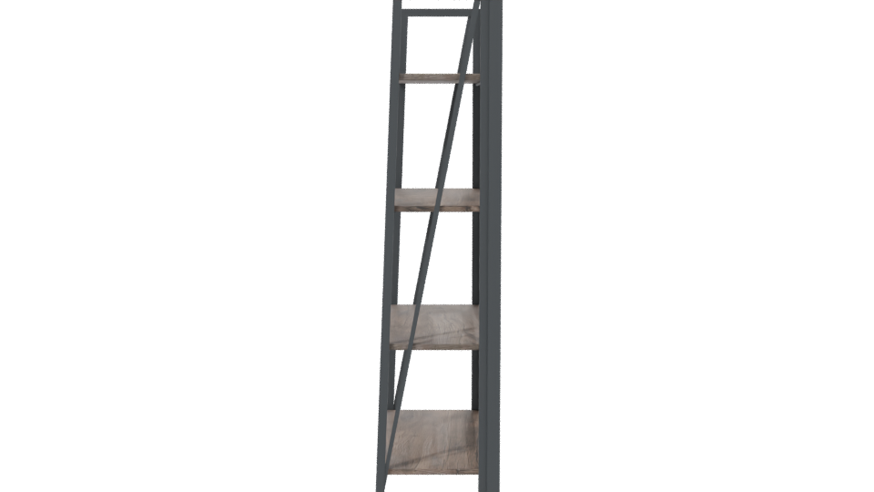Industrial Wooden Shelf Unit 3D - Professional 3D Model Render 2