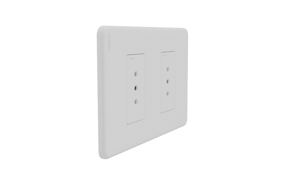 Stylish Double Power Outlet Model - Professional 3D Model Render 9