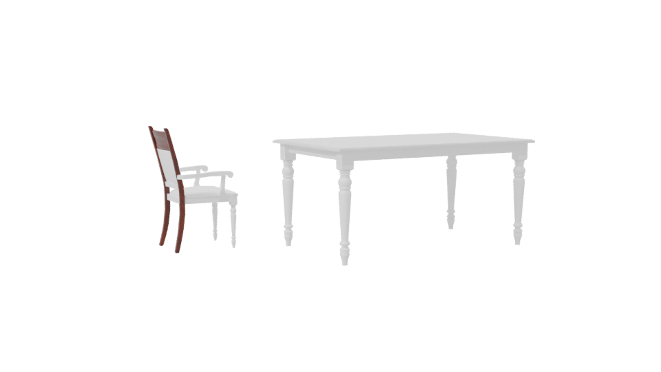 Elegant White Dining Table and Chair 3D Model - Professional 3D Model Render 7