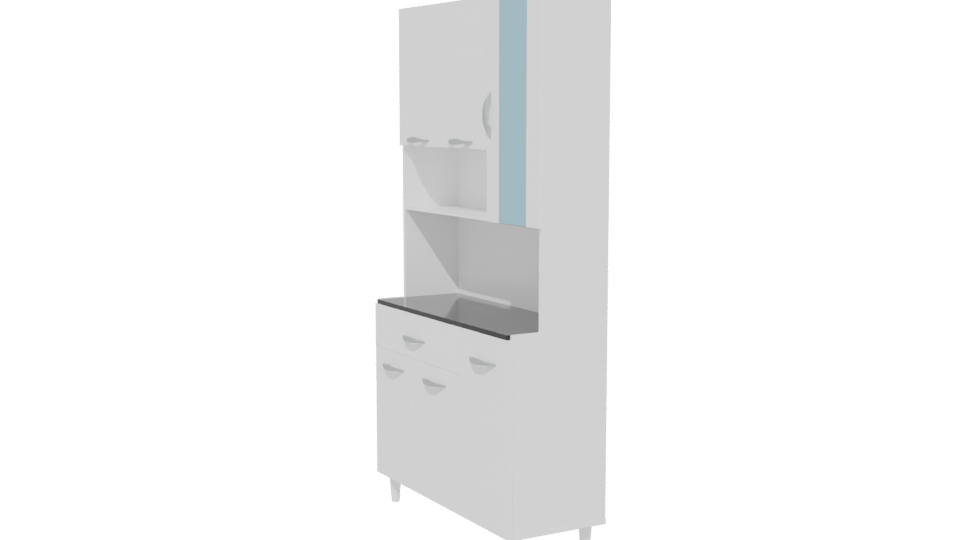 Minimalist Kitchen Cabinet Model - Professional 3D Model Render 13