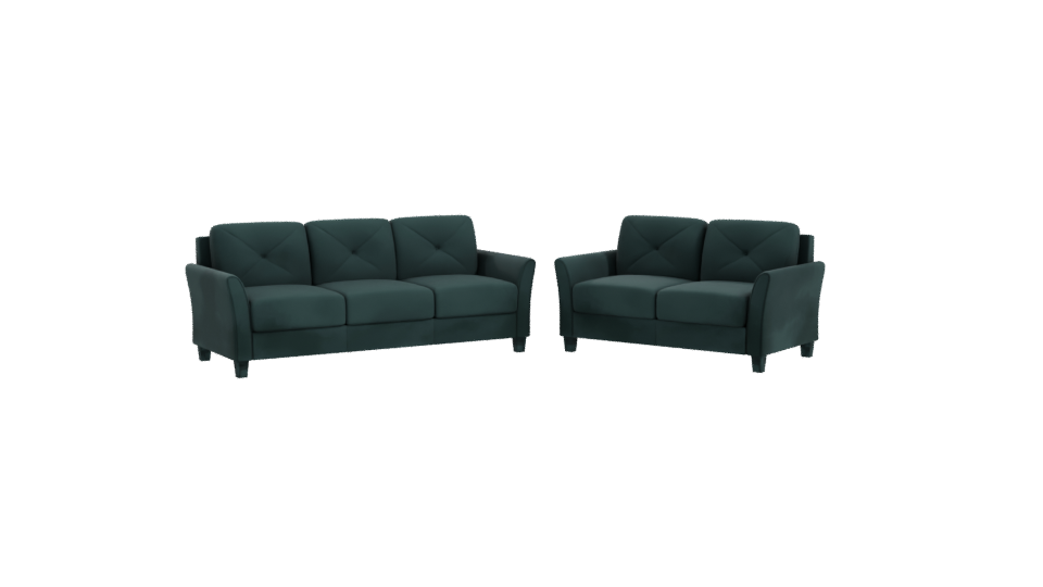 Stylish Teal Sofa Set 3D - Professional 3D Model Render 10