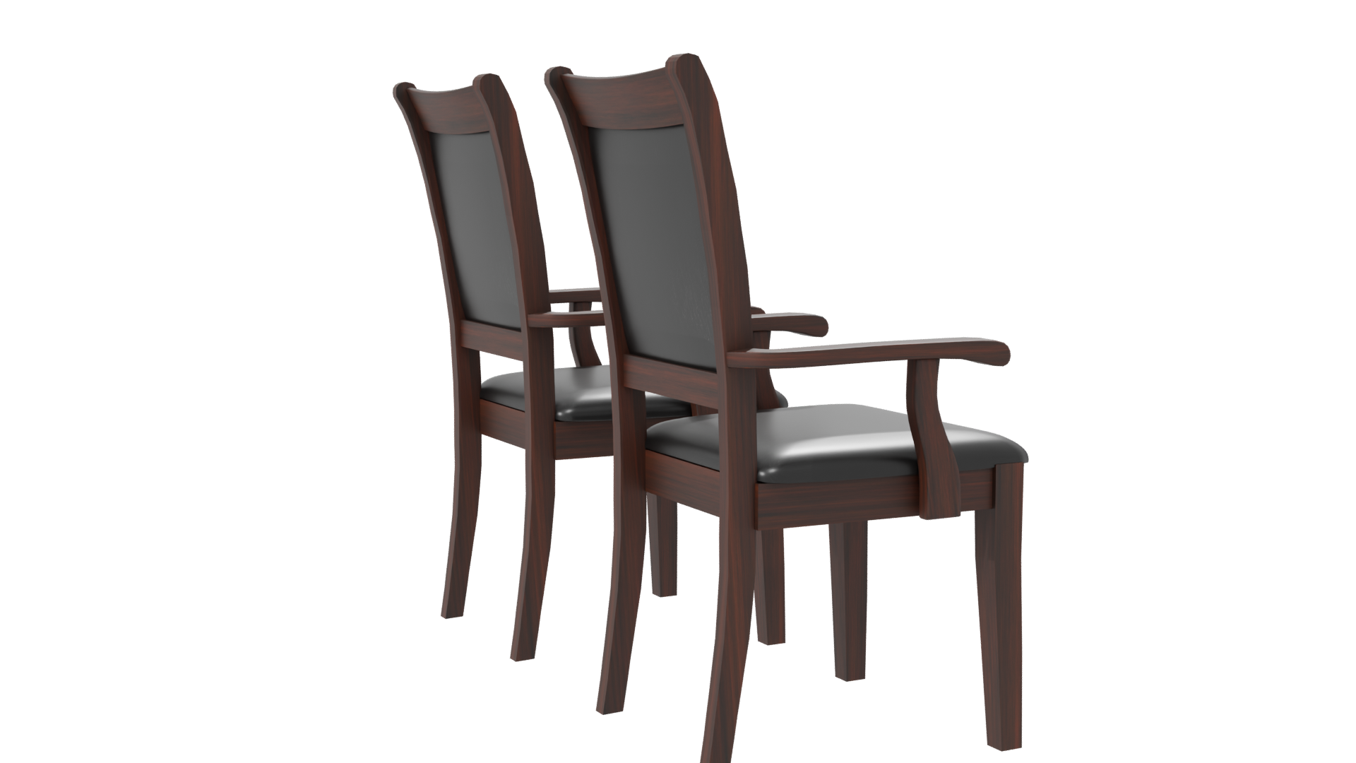 Elegant Black Upholstered Dining Chairs - Professional 3D Model Render 22