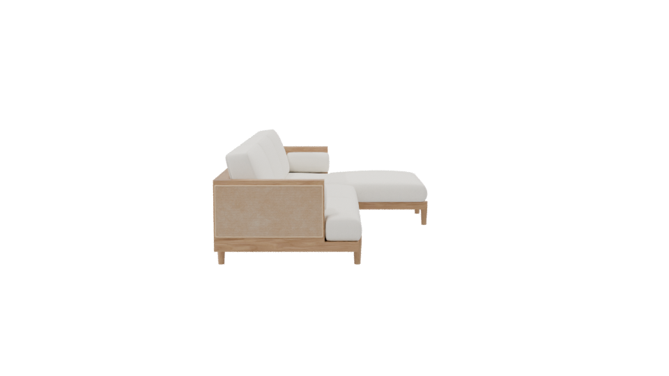 Minimalist Wooden Sofa Model - Professional 3D Model Render 8