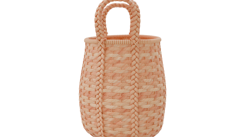 Stylish Handmade Woven Storage Basket 3D Model - Professional 3D Model Render 8
