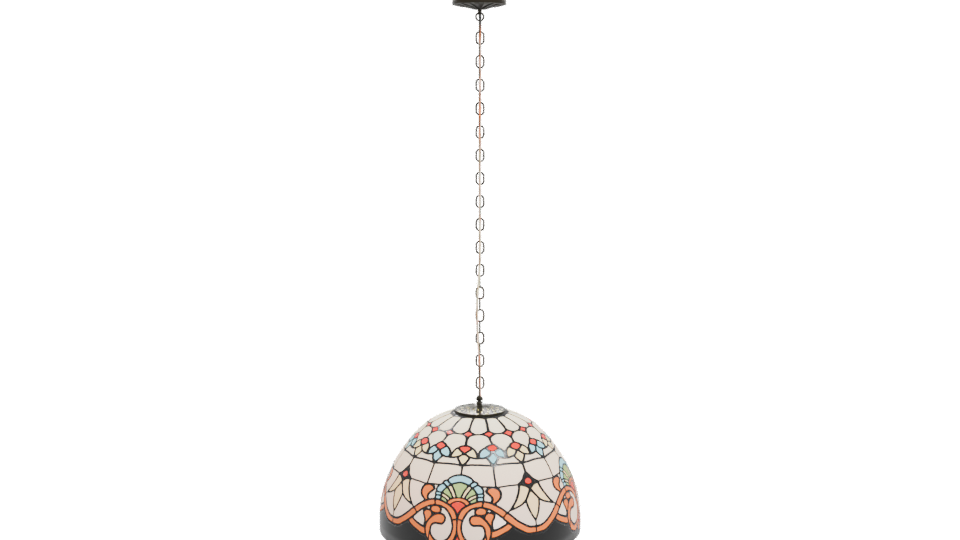 Vintage Tiffany Style Hanging Lamp - Professional 3D Model Render 11