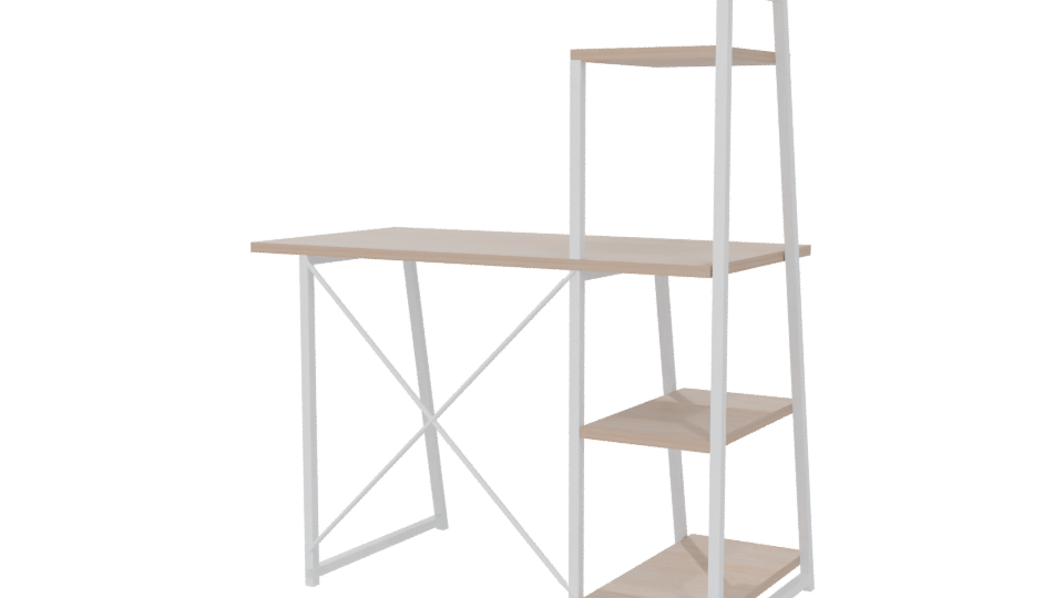 Minimalist Wood and Metal Office Desk 3D Model - Professional 3D Model Render 6