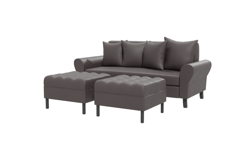 Modern Leather Sofa Set 3D - Professional 3D Model Render 12