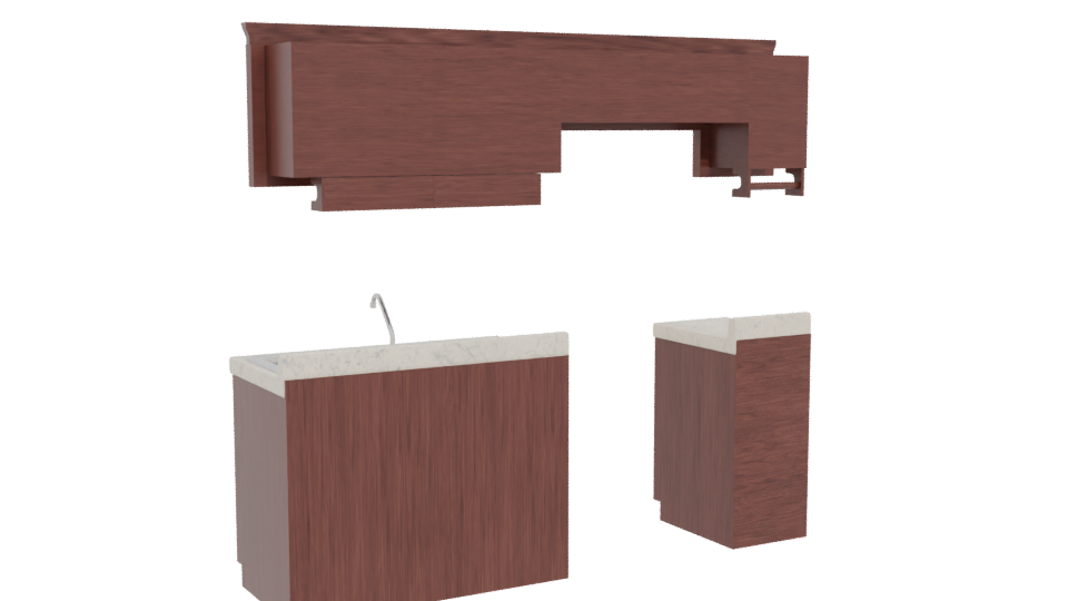 Stylish Kitchen Cabinet Set 3D - Professional 3D Model Render 4