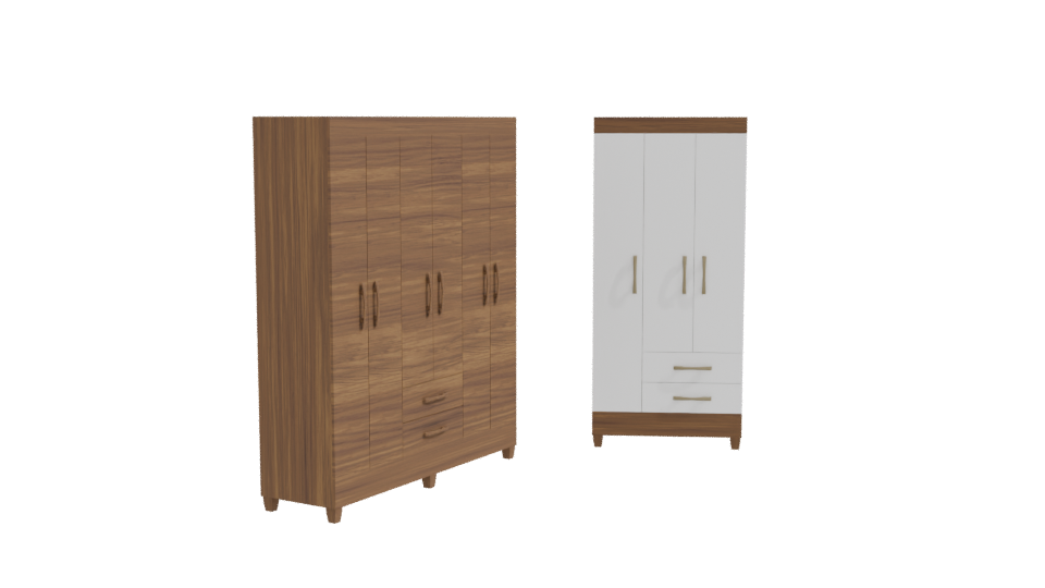 Stylish Wooden Wardrobe Set 3D - Professional 3D Model Render 10