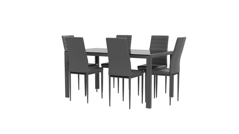 Stylish Modern Dining Table Set 3D Model - Professional 3D Model Render 12