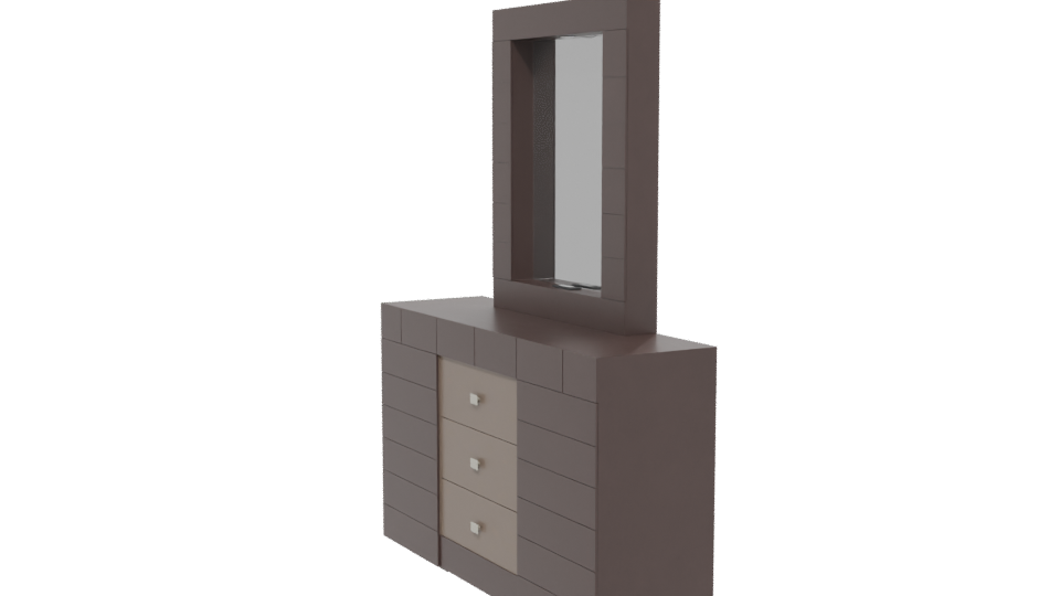 Stylish Modern Bedroom Dresser with Mirror 3D Model - Professional 3D Model Render 13