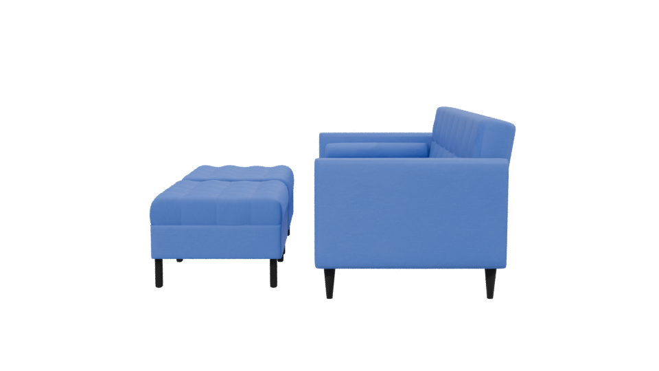 Retro Blue Sofa 3D Model - Professional 3D Model Render 2