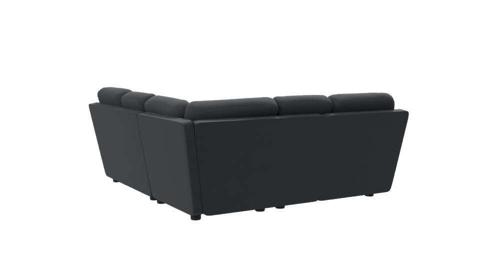 Stylish Black Sectional Sofa 3D - Professional 3D Model Render 7