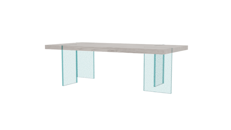 Contemporary Glass-Top Dining Table - Professional 3D Model Render 3
