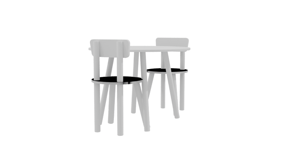 White Round Kids Table 3D - Professional 3D Model Render 9