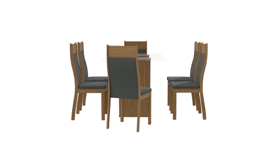 Elegant Modern Dining Table with Chairs 3D Model - Professional 3D Model Render 8