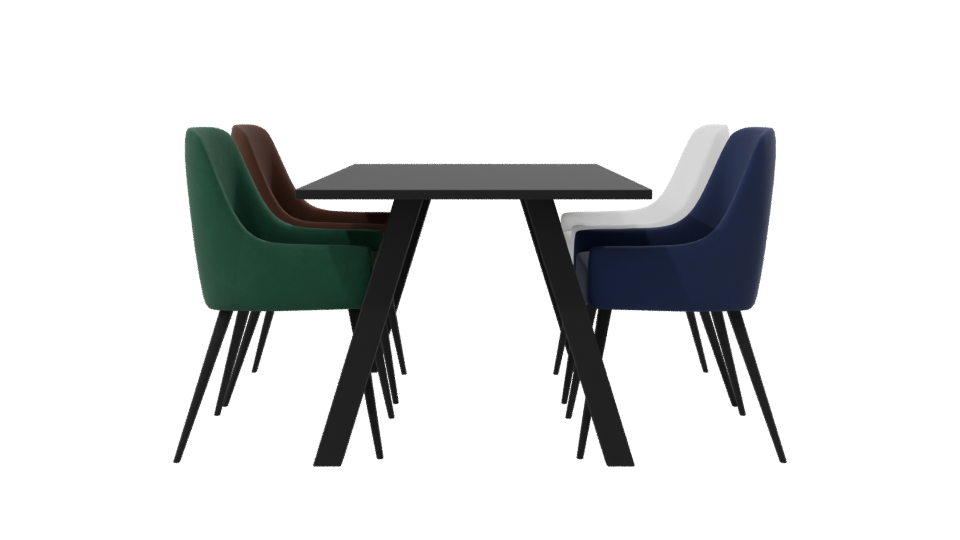 Stylish Modern Dining Table Set - Professional 3D Model Render 8