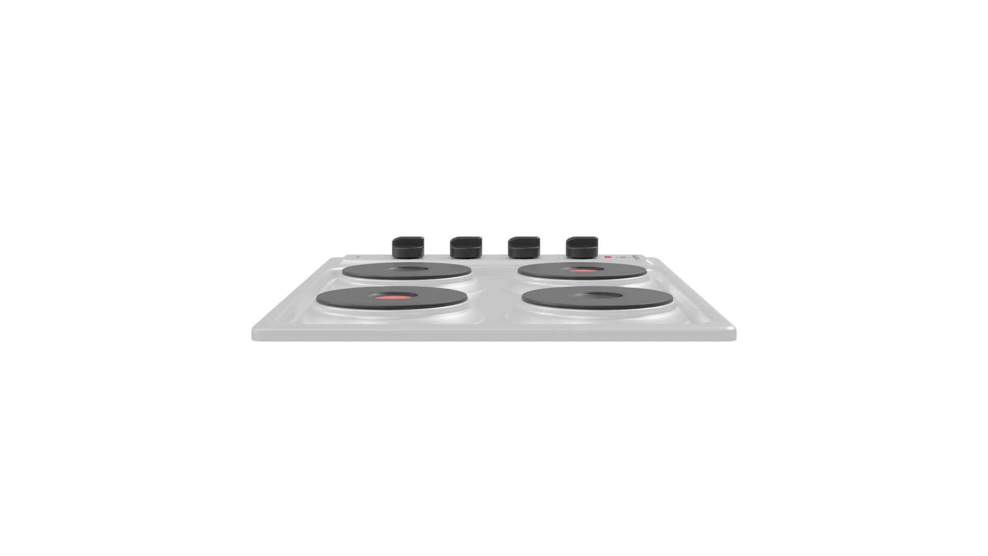 Classic Electric Stove Top Model - Professional 3D Model Render 8