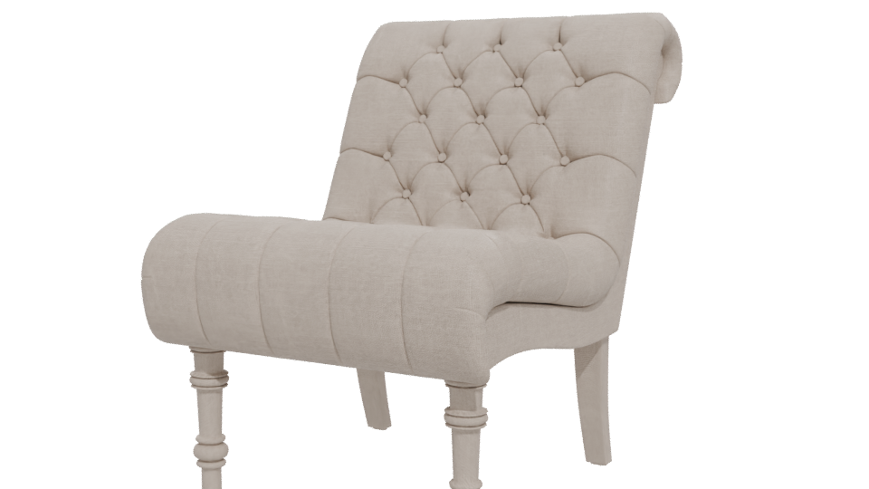 Elegant Fabric Accent Chair 3D - Professional 3D Model Render 12